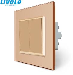LIVOLO C772K5HG LIVOLO N105 csillár nyomó-dupla impulzuskapcsoló arany üvegkerettel (C772K5HG)