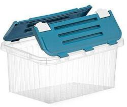  Cutie depozitare 10L cu capac incorporat, din plastic TRASPARENTA (GM90324)