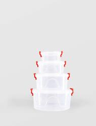 Sterk Plast Set Cutii Alimente Sterk Rotunde Maya 03l, 0.6l, 1.5l, 2.4l (gm48965)