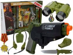 LEAN Toys Set de joaca pentru copii, pistol cu toc, binoclu si diverse accesorii de armata, LeanToys, 7865 (GM104179)