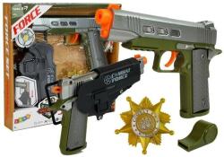LEAN Toys Set de joaca pentru copii, pistol cu toc, insigna si fluier de armata, LeanToys, 7869 (GM104180)