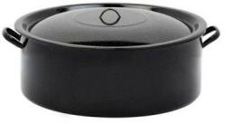  Cratita cu capac emailata, 20 L, 1515/44 , neagra (GM5323)