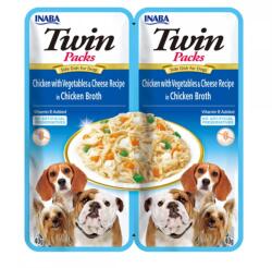 Inaba Foods Churu Dog Twin Pui cu Legume si Branza in Supa de Pui, 2 x 40 g