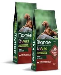 Monge BWild Grain Free Dog Adult - bárány, burgonya, borsó 2x2, 5kg