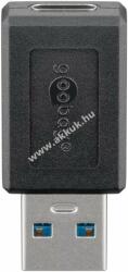 Goobay USB A 3.0 - USB-C adapter, fekete - Kiárusítás!