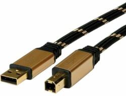 Roline Cable USB2.0 A-B, 1.8m, Gold, Roline 11.02. 8802