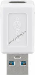 Goobay USB A 3.0 - USB-C adapter, fehér - A készlet erejéig!