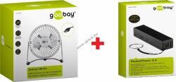 Goobay USB asztali ventillátor + 1db Goobay PocketPower 2000mAh powerbank