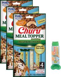 Inaba Foods INABA Dog Meal Topper Csirke sajtos recept 12x14 (56g) + INABA Kanál - Churu csemege tálalókanál