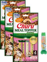 Inaba Foods INABA Dog Meal Topper Csirke lazacos recept 12x14 (56g) + INABA Kanál - Churu csemege tálalókanál