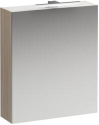 Laufen BASE Tükrös szekrény, ajtó balos világítással és dugaljzattal EU IP 44, Világos Szil H4027511102621 (H4027511102621)