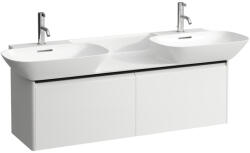 Laufen BASE Alsószekrény, 2 fiókkal, H814304 mosdóhoz, fekete alumínium fogantyúval, Matt Fehér H4030161102601 (H4030161102601)