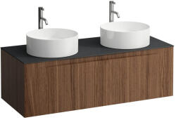 Laufen ARUN Fiókos elem 1200, 1 fiókkal, kivágással jobb és bal oldalon, Ardesia Nera felülettel csaplyuk kivágással, Natúrfa H4151291516301 (H4151291516301)