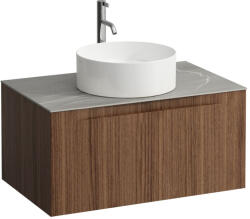 Laufen ARUN Fiókos elem 800, 1 fiókkal, kivágással középen, Piasentina Grigio felülettel csaplyuk kivágással, Natúrfa H4161051516301 (H4161051516301)