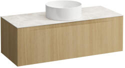 Laufen ARUN Fiókos elem 1200, 1 fiókkal, kivágással középen, Botticino Crema felülettel, Világos Tölgy H4171211512501 (H4171211512501)
