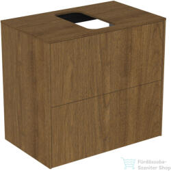 Ideal Standard CONCA 60, 2x37, 3 cm-es 2 fiókos szekrény kivágott lappal, mosdó nélkül, dark walnut T3946Y5 (T3946Y5)