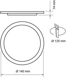 UltraLux Panou Led Incastrabil Rotund 6w Rama Galbena Lumina Calda (lpabs627y)