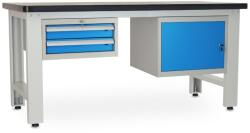 Rauman Műhelyasztal Solid MDF-21, 180 cm, 2x függő doboz, fekete