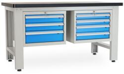 Rauman Műhelyasztal Solid MDF-34, 150 cm, 2x függő doboz, fekete