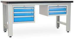 Rauman Műhelyasztal Solid MDF-32, 180 cm, 2x függő doboz, fekete