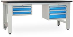 Rauman Műhelyasztal Solid MDF-23, 210 cm, 2x függő doboz, fekete
