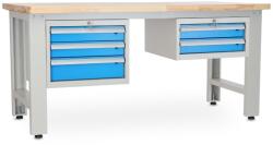 Rauman Műhelyasztal Solid OAK-32, 180 cm, 2x függő doboz, tölgy