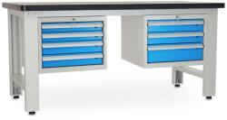Rauman Műhelyasztal Solid MDF-43, 180 cm, 2x függő doboz, fekete
