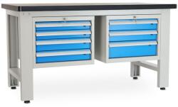 Rauman Műhelyasztal Solid MDF-43, 150 cm, 2x függő doboz, fekete