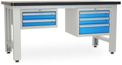 Rauman Műhelyasztal Solid MDF-23, 180 cm, 2x függő doboz, fekete