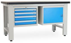Rauman Műhelyasztal Solid MDF-41, 150 cm, 2x függő doboz, fekete