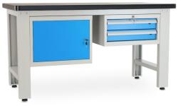 Rauman Műhelyasztal Solid MDF-12, 150 cm, 2x függő doboz, fekete