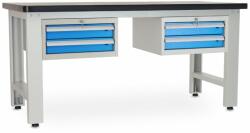 Rauman Műhelyasztal Solid MDF-22, 180 cm, 2x függő doboz, fekete