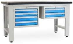 Rauman Műhelyasztal Solid MDF-42, 150 cm, 2x függő doboz, fekete