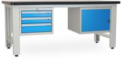 Rauman Műhelyasztal Solid MDF-31, 210 cm, 2x függő doboz, fekete