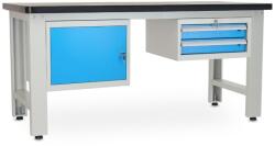 Rauman Műhelyasztal Solid MDF-12, 180 cm, 2x függő doboz, fekete