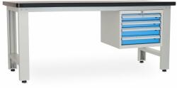 Rauman Műhelyasztal Solid MDF-04, 210 cm, függő doboz, fekete