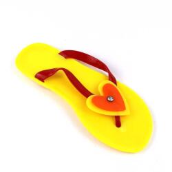 Zibra Papuci de dama, flip -flop din cauciuc 2137-HEART-YELLOW (2137-HEART-YELLOW_7FEF)