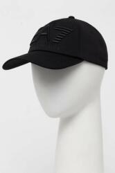 EA7 Emporio Armani pamut baseball sapka fekete, nyomott mintás - fekete S