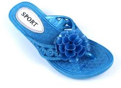 Zibra Papuci de dama, flip -flop , cu decor floare LB-A52-BLUE (LB-A52-BLUE_B1FE)