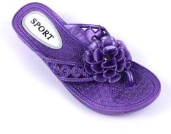 Zibra Papuci de dama, flip -flop , cu decor floare LB-A52-PURPLE (LB-A52-PURPLE)