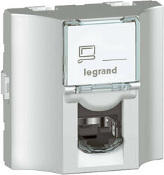 Legrand078627 Program Mosaic LCS2 RJ 45 csatlakozóaljzat hátsó RJ 45 csatlakozással, Cat. 6 FTP, 9 érintkezős, 2 modul széles, alumínium ( Legrand078627 ) (078627)