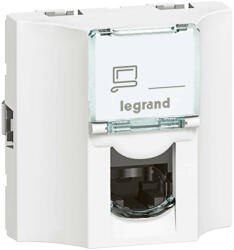 Legrand078621 Program Mosaic LCS2 RJ 45 csatlakozóaljzat hátsó RJ 45 csatlakozással, Cat. 5e FTP, 9 érintkezős, 2 modul széles, fehér ( Legrand078621 ) (078621)