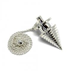  Pendul Metal Argintat cu Bila Argintata - 33 x 16 mm - 1 Buc