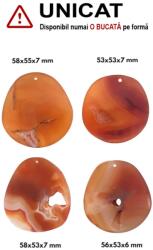  Pandantiv Carneol Druzy Picatura cu Gaura - 53-58 x 53-55 x 7-8 mm