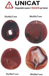  Pandantiv Agata Sardonix Picatura - Disc cu Gaura - 52-59 x 45-55 x 7 mm