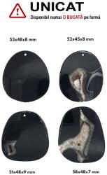  Pandantiv Agata Sardonix Druzy Picatura cu Gaura - 51-58 x 45-48 x 7-9 mm