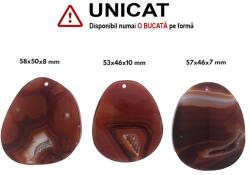  Pandantiv Agata Sardonix Druzy Picatura cu Gaura - 53-58 x 46-50 x 7-10 mm