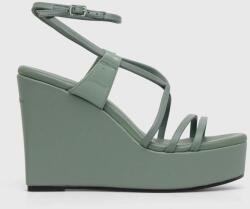 Calvin Klein bőr szandál WEDGE zöld, HW0HW01952 - zöld Női 40