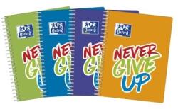 OXFORD Caiet Oxford Never Give Up, A5, 80 file, coperta soft touch, diverse culori, patratele 400115105