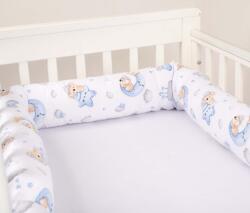 Kidizi Set 2 aparatori laterale multifunctionale tip rulou pentru patut 120x60 cm Kidizi Koala Dreams blue, husa detasabila, diametru 10 cm (5949551909026)